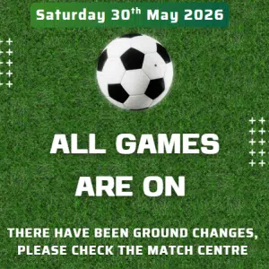 GAMES ARE ON FOR 30/5/26 GAMES ARE ON FOR 30/5/26